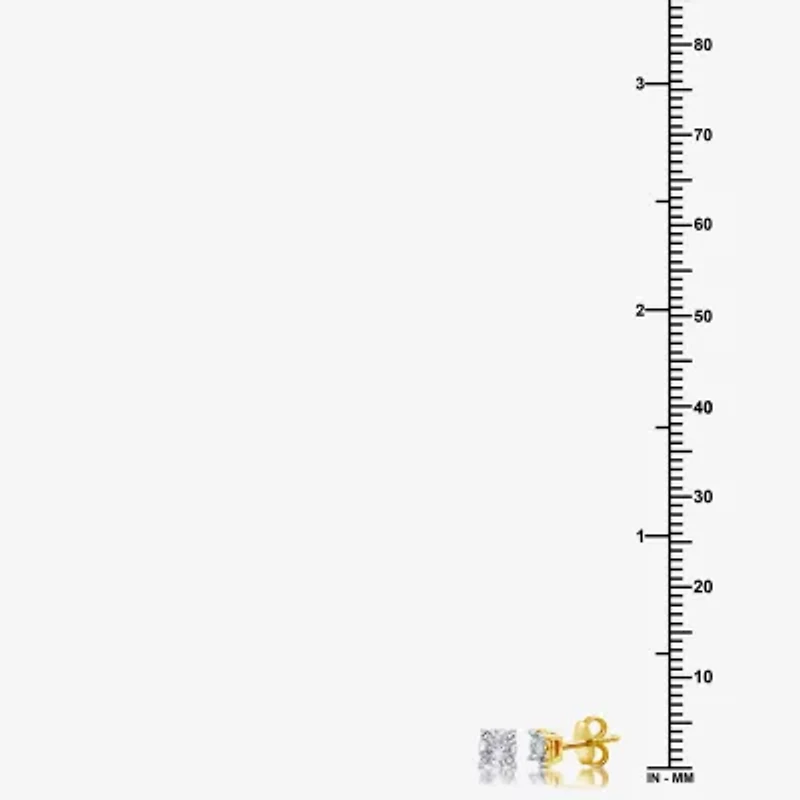 1/6 CT. T.W. Natural White Diamond 14K Gold Over Silver 5.6mm Round Stud Earrings