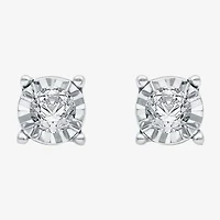1/6 CT. T.W. Natural White Diamond 14K Gold Over Silver 5.6mm Round Stud Earrings