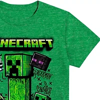 Little & Big Kid Boys Crew Neck Short Sleeve Regular Fit Minecraft Graphic T-Shirt