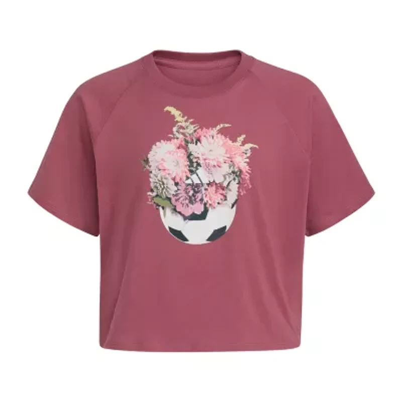 adidas Big Kid Girls Crew Neck Short Sleeve Regular Fit Graphic T-Shirt