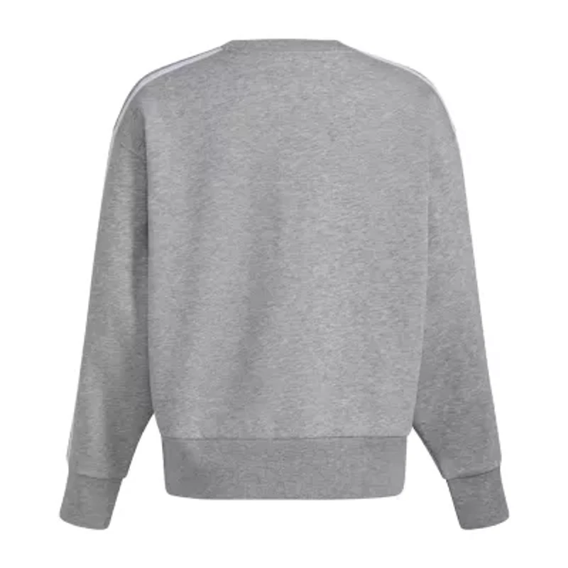 adidas Big Kid Girls Crew Neck Fleece Embroidered Long Sleeve Sweatshirt
