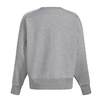 adidas Big Kid Girls Crew Neck Fleece Embroidered Long Sleeve Sweatshirt