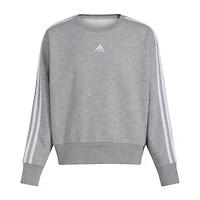 adidas Big Kid Girls Crew Neck Fleece Embroidered Long Sleeve Sweatshirt