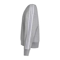 adidas Big Kid Girls Crew Neck Fleece Embroidered Long Sleeve Sweatshirt