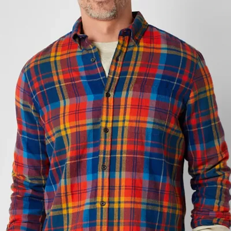 St. John's Bay Mens Long Sleeve Classic Fit Flannel Shirt