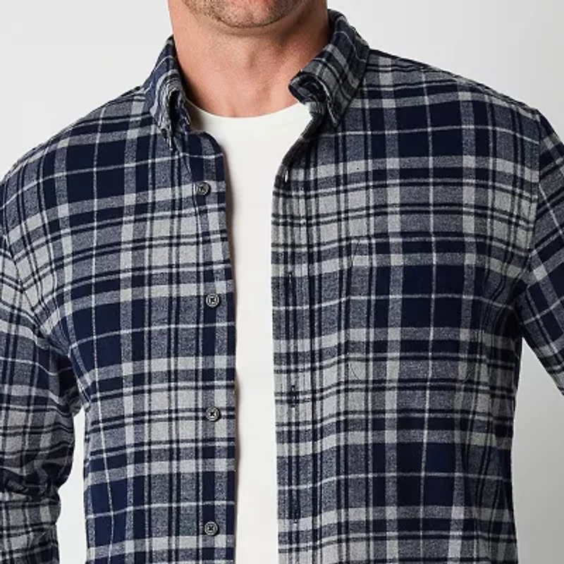 St. John's Bay Mens Long Sleeve Classic Fit Flannel Shirt