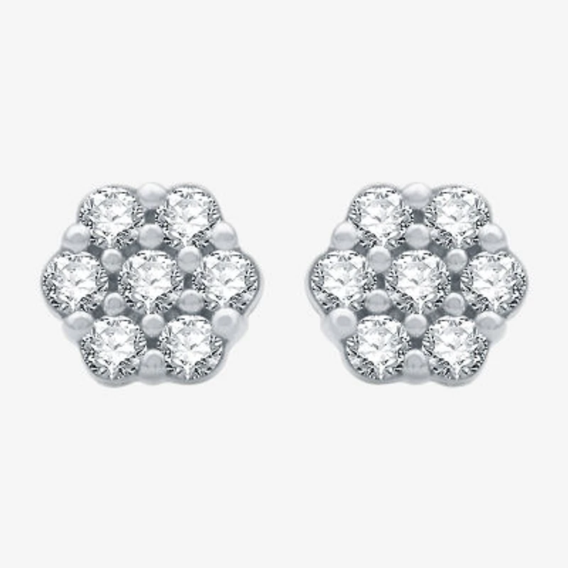 Diamond Blossom 1/10 CT. T.W. Natural White Diamond 10K Rose Gold 7.1mm Stud Earrings