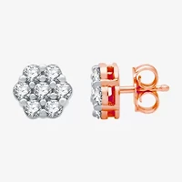 Diamond Blossom 1/10 CT. T.W. Natural White Diamond 10K Rose Gold 7.1mm Stud Earrings
