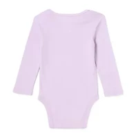Okie Dokie Baby Girls Round Neck Long Sleeve Rib Bodysuit