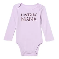 Okie Dokie Baby Girls Round Neck Long Sleeve Rib Bodysuit