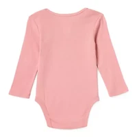 Okie Dokie Baby Girls Round Neck Long Sleeve Rib Bodysuit
