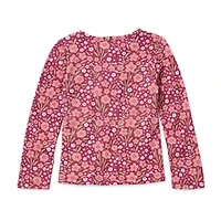 Okie Dokie Toddler & Little Girls Crew Neck Long Sleeve T-Shirt