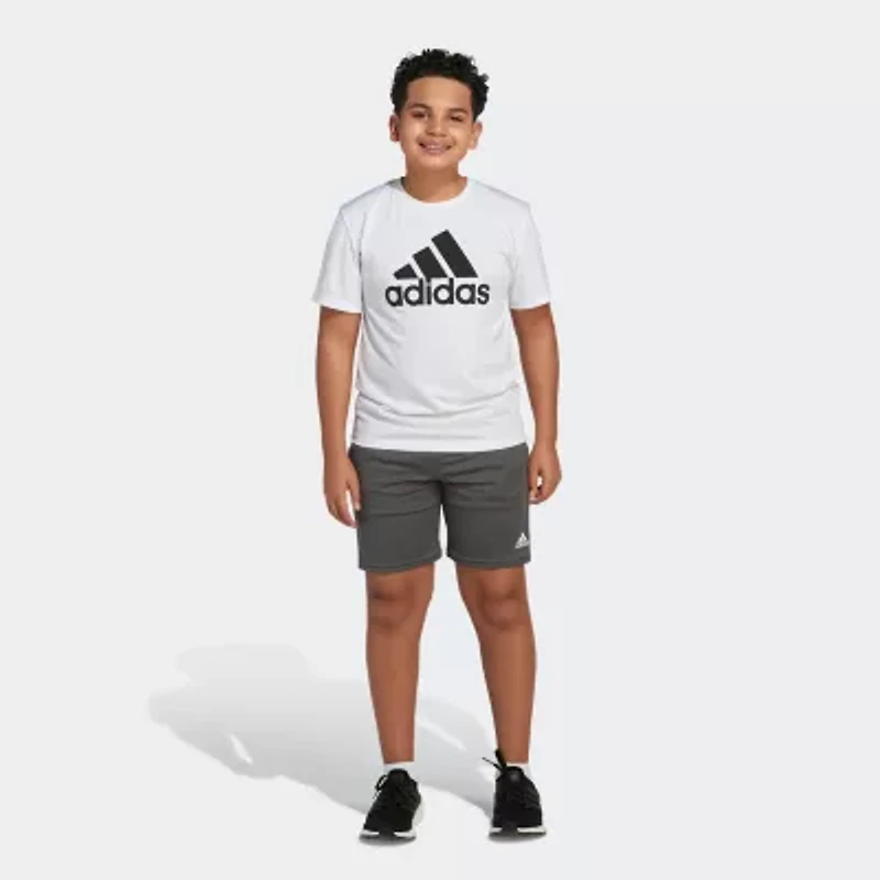 adidas Big Kid Boys Adjustable Waist Mid Rise Knit Pull-On Short