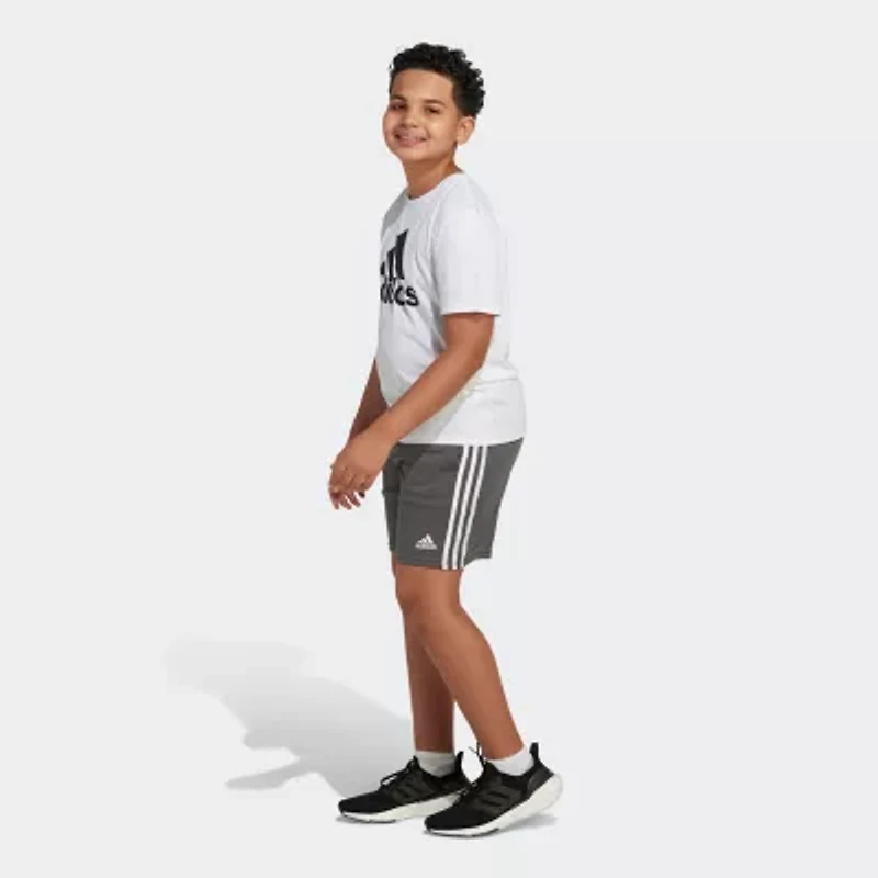 adidas Big Kid Boys Adjustable Waist Mid Rise Knit Pull-On Short