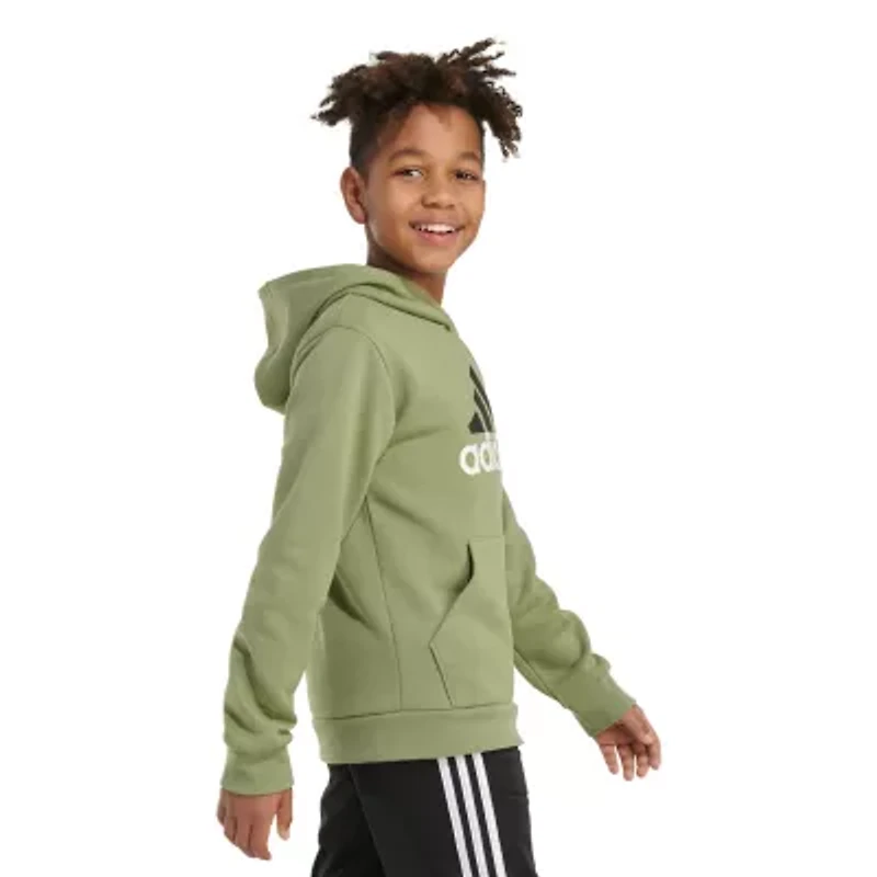 adidas Big Kid Boys Long Sleeve Fleece Active Hoodie