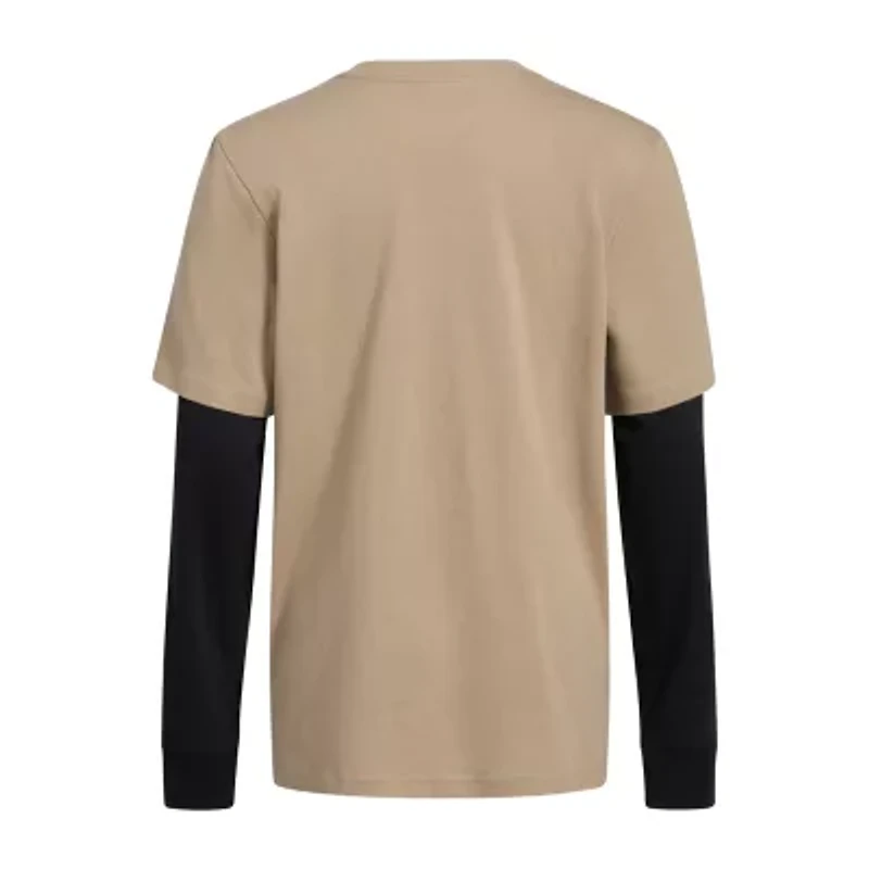 adidas Big Kid Boys Crew Neck Long Sleeve Active T-Shirt