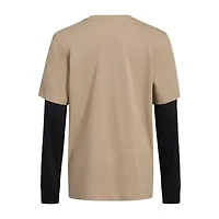 adidas Big Kid Boys Crew Neck Long Sleeve Active T-Shirt