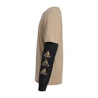 adidas Big Kid Boys Crew Neck Long Sleeve Active T-Shirt