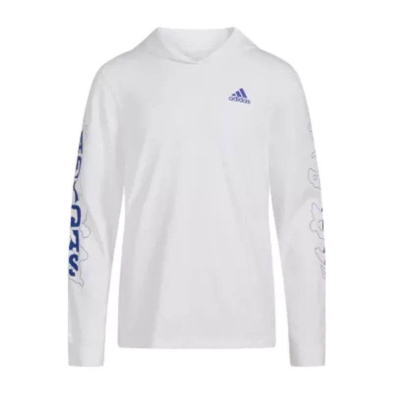 adidas Big Kid Boys Hooded Long Sleeve Active T-Shirt