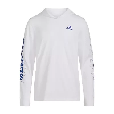 adidas Big Kid Boys Hooded Long Sleeve Active T-Shirt