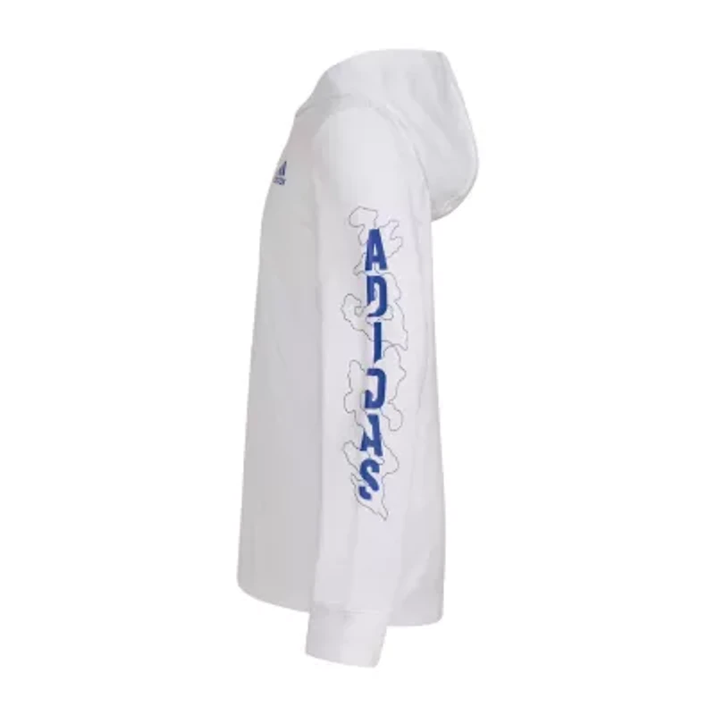 adidas Big Kid Boys Hooded Long Sleeve Active T-Shirt