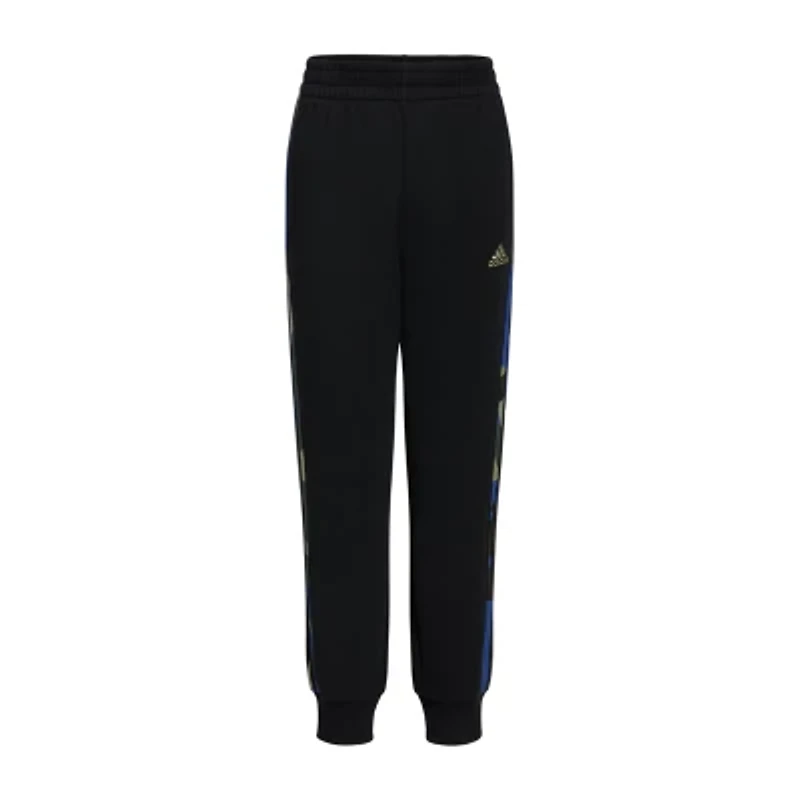 adidas Big Kid Boys Cuffed Mid Rise Regular Fit Fleece Jogger Pant