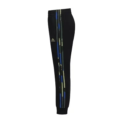 adidas Big Kid Boys Cuffed Mid Rise Regular Fit Fleece Jogger Pant