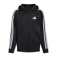 adidas Big Kid Boys Fleece Hooded Midweight Jacket