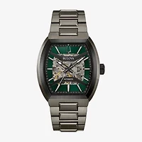 Bulova Maquina Mens Automatic Gray Stainless Steel Bracelet Watch 98a321