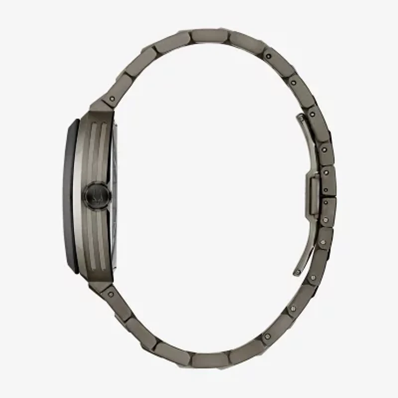 Bulova Maquina Mens Automatic Gray Stainless Steel Bracelet Watch 98a321