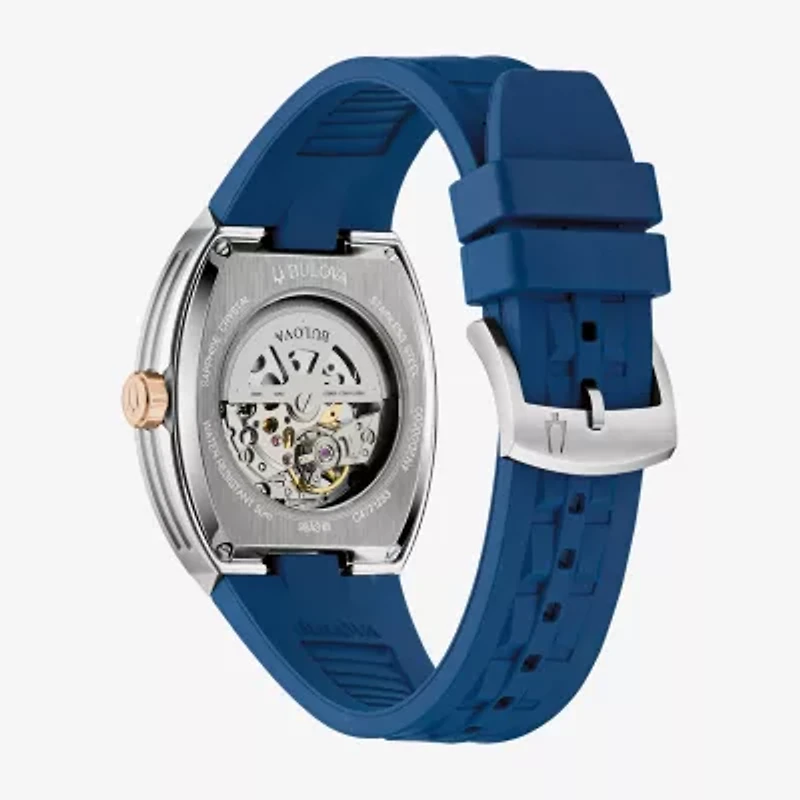 Bulova Maquina Mens Automatic Blue Strap Watch 98a318