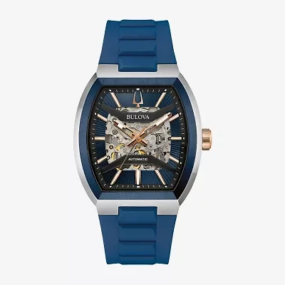 Bulova Maquina Mens Automatic Blue Strap Watch 98a318