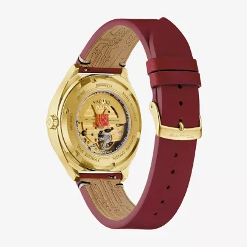 Bulova Frank Lloyd Mens Automatic Leather Strap Watch 97a192