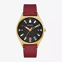 Bulova Frank Lloyd Mens Automatic Leather Strap Watch 97a192
