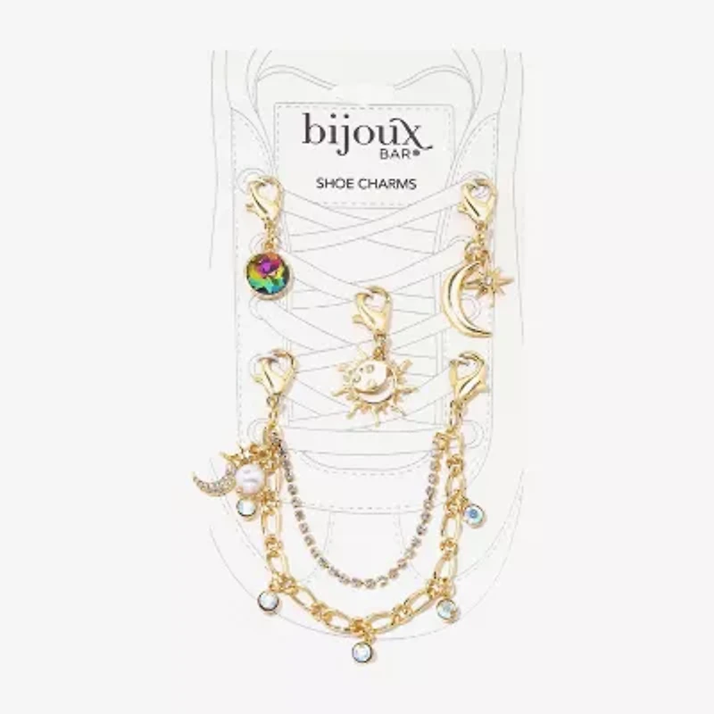 Bijoux Bar Gold Tone Moon Star Shoe Charm