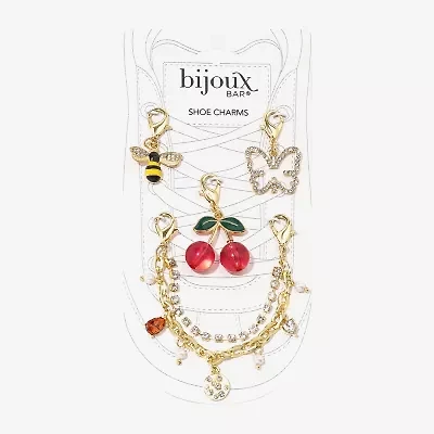 Bijoux Bar Gold Tone Butterfly Cherries Shoe Charm