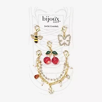 Bijoux Bar Gold Tone Butterfly Cherries Shoe Charm