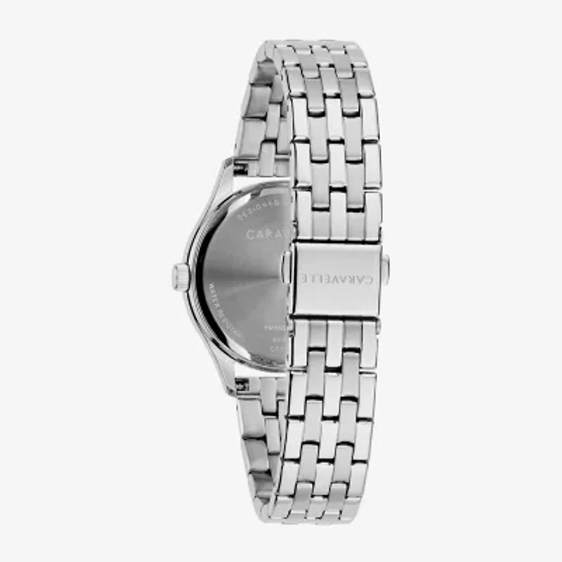 Caravelle Designed By Bulova Womens Silver Tone Stainless Steel Bracelet Watch 43m124