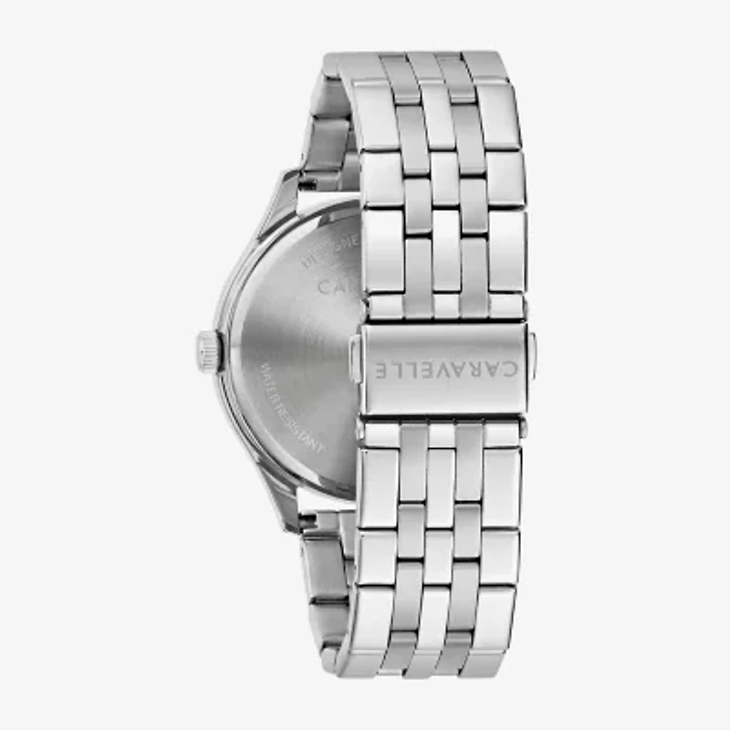 Caravelle Designed By Bulova Mens Silver Tone Stainless Steel Bracelet Watch 43b174