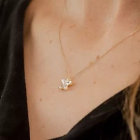 Flower (Si2/G) Womens 3/4 CT. T.W. Lab Grown Yellow Diamond 10K Gold Flower 18 Inch Pendant Necklace