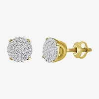 1/5 CT. Natural White Diamond 10K Gold 6.7mm Round Stud Earrings