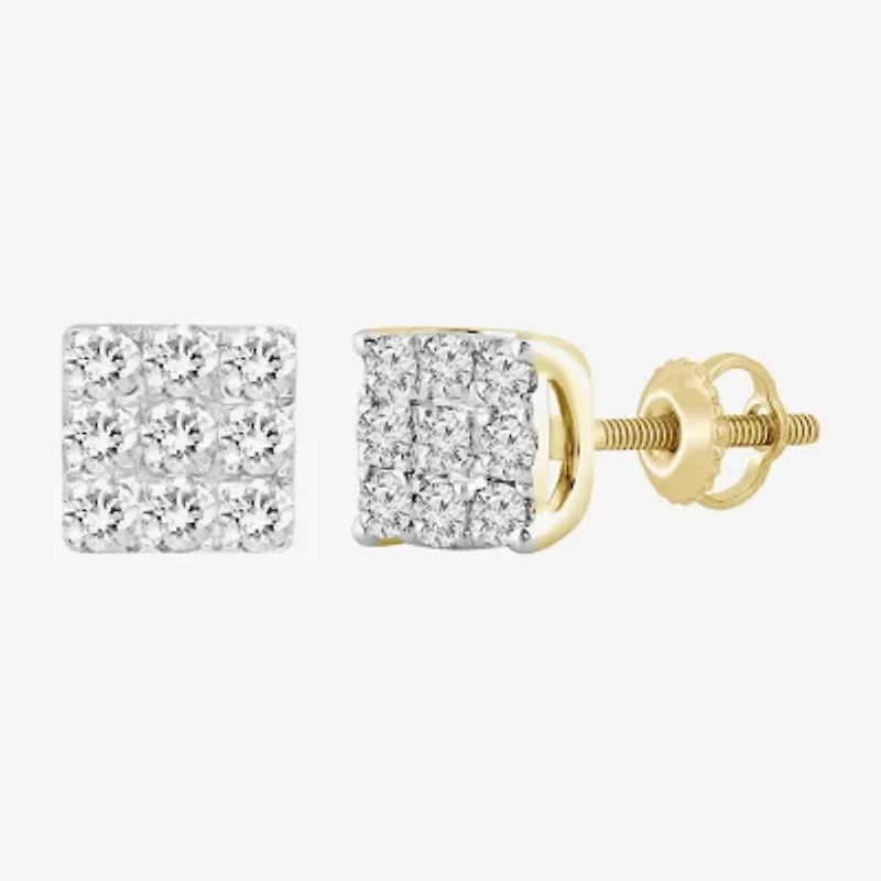 1/2 CT. T.W. Natural White Diamond 10K Gold 5.2mm Stud Earrings