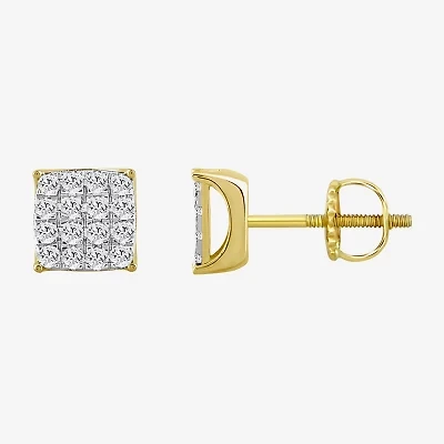 3/4 CT. T.W. Natural White Diamond 10K Gold 8.2mm Stud Earrings