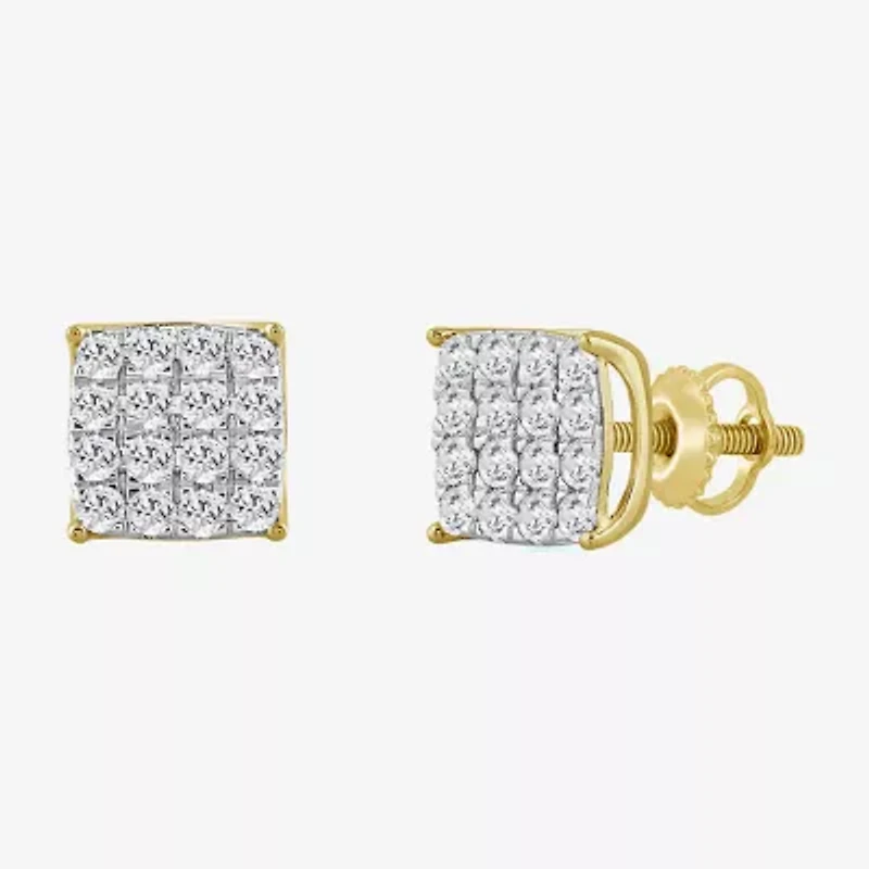 3/4 CT. T.W. Natural White Diamond 10K Gold 8.2mm Stud Earrings