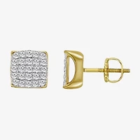 1 CT. T.W. Natural White Diamond 10K Gold 11mm Stud Earrings