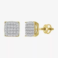 1 CT. T.W. Natural White Diamond 10K Gold 11mm Stud Earrings