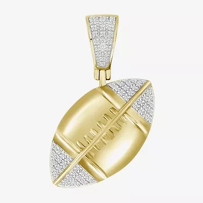 Football Mens 1/6 CT. T.W. Natural White Diamond 10K Gold Pendant
