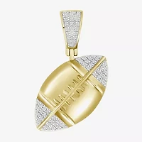Football Mens 1/6 CT. T.W. Natural White Diamond 10K Gold Pendant