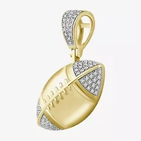 Football Mens 1/6 CT. T.W. Natural White Diamond 10K Gold Pendant