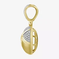 Football Mens 1/6 CT. T.W. Natural White Diamond 10K Gold Pendant